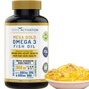 Omega 3 Fish Oil Supplement – 2000mg mit EPA DHA & Vitamin E – Burpless, Triple Strength Support für Männer & Frauen – 120 Easy Swallow Softgels