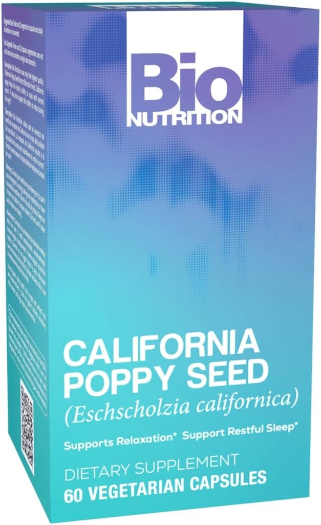Bio Nutrizione California Poppy Herbal Supplemento 60 capsule vegetariane | Rilassamento naturale & Stress sollievo | Supporta il sonno calmo e l'umore
