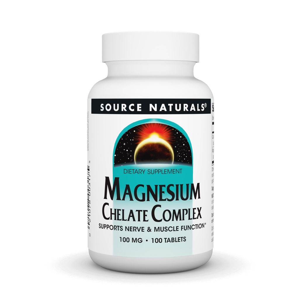 Quelle Naturals Magnesium Chelate Complex, unterstützt Nerve & Muskelfunktion*, 100 mg -100 Tabletten