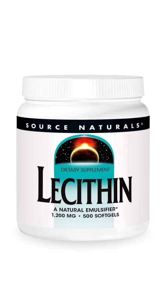Source Naturals Lécithine 1200 mg, Un émulsifiant naturel - 500 Softgels