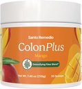 Santo Remedio Colon Plus, Colon Cleanser, Nahrungsergänzungsmittel Psyllium Husk Fiber und Probiotics, 30 Servierungen, Mango Flavor