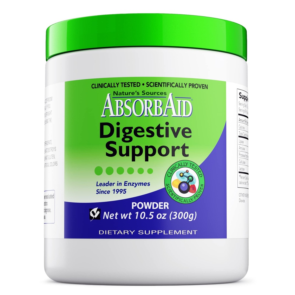 AbsorbAid Digestive Enzymes 300 Grams, Proven to Increase Vital Nutrient Absorption by up to 71%