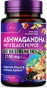 Ashwagandha 2,100 mg - Ashwagandha Ergänzungen für Frauen in Veggie Kapseln mit Pulver- und Root-Extrakt, Schwarzer Pfeffer für hohe Absorption, Pflanzenbasiert, Non-GMO, Bottled in den USA - 120 Veggie Kapseln