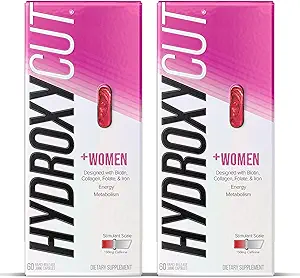 Hydroxycut +Donne - 60 capsule liquide di rilascio rapido, confezione da 2 - Include Biotina, Collagene, Folate & Iron