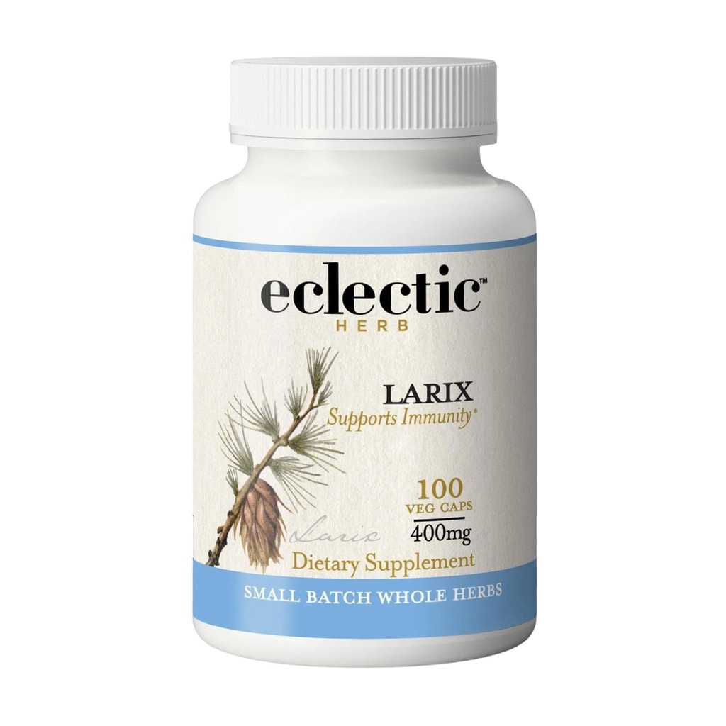 Eclectic Institute Raw Freeze-Dried Non-GMO Larix Capsules | Immune, Respiratory, and Ear Support | 100 CT (400 mg)