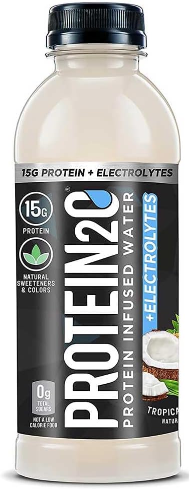 Protein2o 15g Whey Protein Isolate Infused Water Plus Elektrolyte, Sugar Free Sports Drink, Ready To Drink, Glutenfrei, Lactosefrei, Tropical Coconut, 16.9 oz Bottle (12 Count)