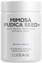 Codeage Organic Mimosa Pudica Seed Capsules - Mimosa Pudica Seeds Supplement - Noix noire, Cloves, Vidanga, Neem, BioPerine - Tous en un - Pilules végétales sensibles - Non-OGM & Vegan - 120 Capsules