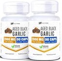 Santé Aged noir supplément d'ail pilules de 2000mg Équivalent de 2 bouteilles, 180 capsules véganes Extrait d'ail sans odorat Fermenté non-OGM, sans gluten