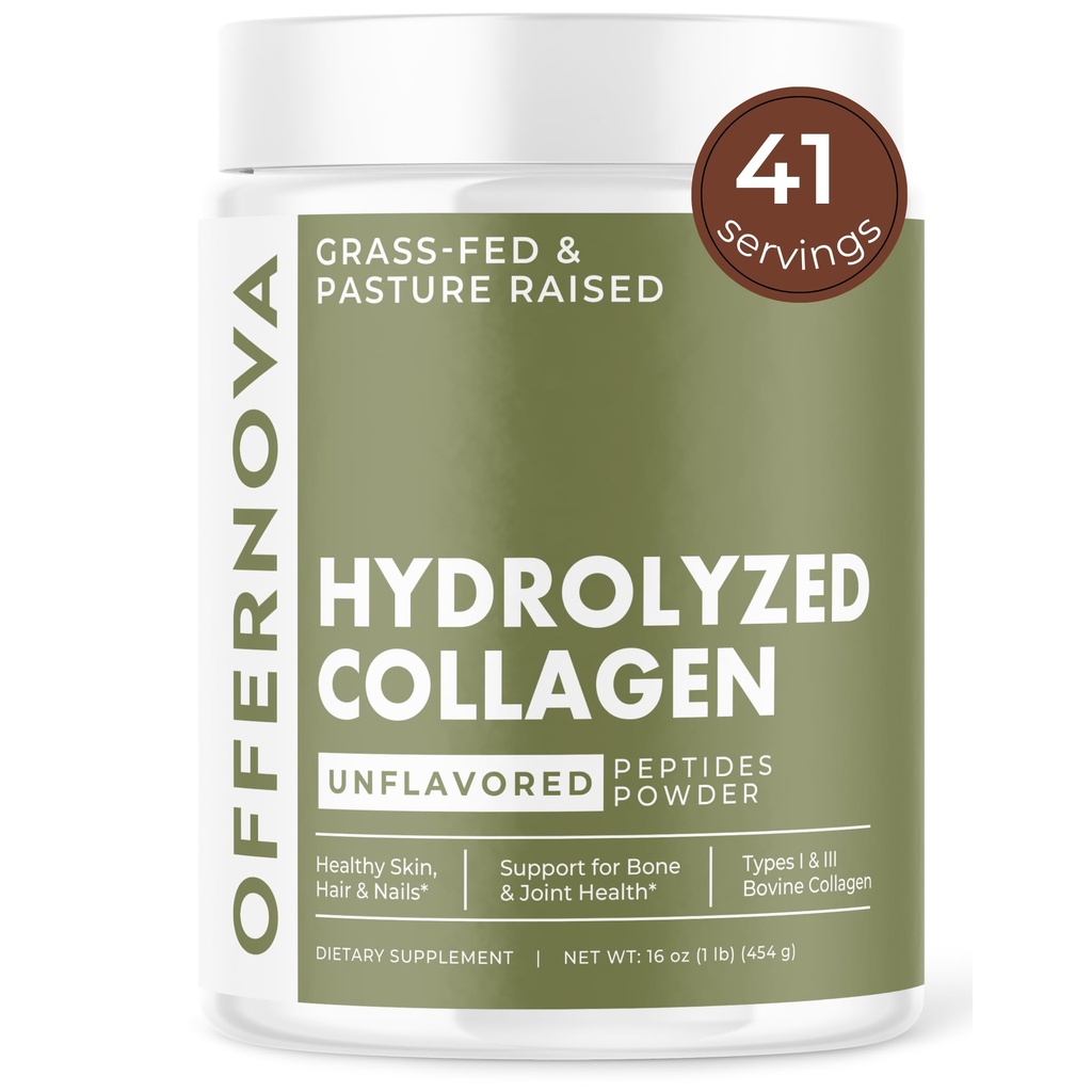Peptidi di collagene idrolizzati - 100% puro, Grass Fed & Unflavored per le donne & uomini - per le ossa sane, articolazioni, capelli & pelle – Colageno Hidrolizado en Polvo Piel, Cabello y Articulaciones