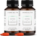 JSHealth Vitamins Detox and Debloat Liver Health Formula | Liver Detox Pills | Debloating Formula with Milk Thistle, Turmeric, Fennel | Liver Cleanse Supplement (60 Tablets, Pack of 2)