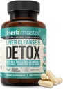 Nora Ross Herbmaster Liver Cleanse Detox & Repair – Supplément de soutien du foie 27-en-1 pour les hommes et les femmes – Supplément de chardon de lait avec extrait d'artichaut, Choline, Zinc et racine de dandelion – 45 portions