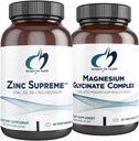 Designs for Health Magnésium Glycinate Complex (60 Capsules) & Zinc Supreme (90 Capsules) - Magnésium à haute absorption avec chélate de bisglycinate de zinc avec cofacteurs pour le support immunitaire