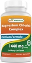 Meilleures naturelles Chlorure de magnésium (Cloruro De Magnesio) Complexe 1440 mg par portion - 120 Capsules