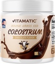 Vitamatic Bovine Colostrum Powder - Supplemento per la salute del fegato, la crescita dei capelli, la bellezza, il recupero del muscolo, e il supporto immunitario - Facile da mescolare - 81 Grammo - 30 Serve (Chocolate Flavor)
