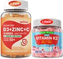 Bundle: Vitamin C + D3 + Zinkgummis für Erwachsene 50 + & Vitamin K2 Gummi
