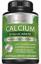 Sunergetic Premium Calcium D-Glucarate Supplemento con estratto di cardo al latte - Calcium D-Glucarate per il supporto al fegato & supporto di disintossicazione – 500mg di Calcium D-Glucarate Per Serving – 60 capsule