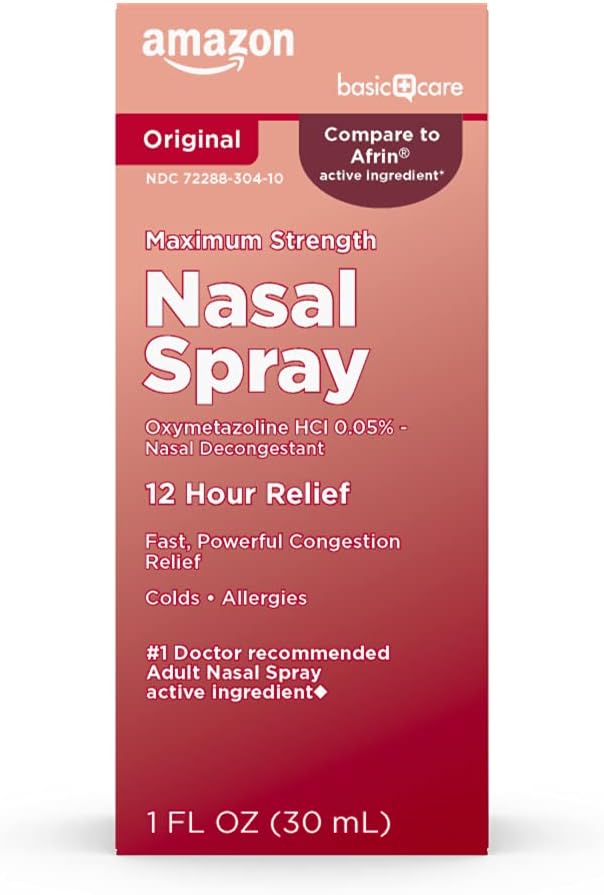 Grundpflege Maximale Festigkeit 12 Stunden Nasenspray, Oxymetazolin HCl-Lösung, Stauentlastung, Kälte- und Allergiemedizin, Dekongestant, 1 fl oz (Pack 1)