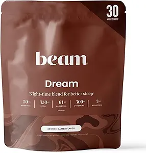 Beam Dream Sleep Powder, L-teanina, Apigenin, Reishi e Magnesio, Terze Parti hanno testato il sonno naturale & Sleep Supplemento per sonno profondo, Rilassamento e recupero, Supporto naturale del sonno, 30 Serve