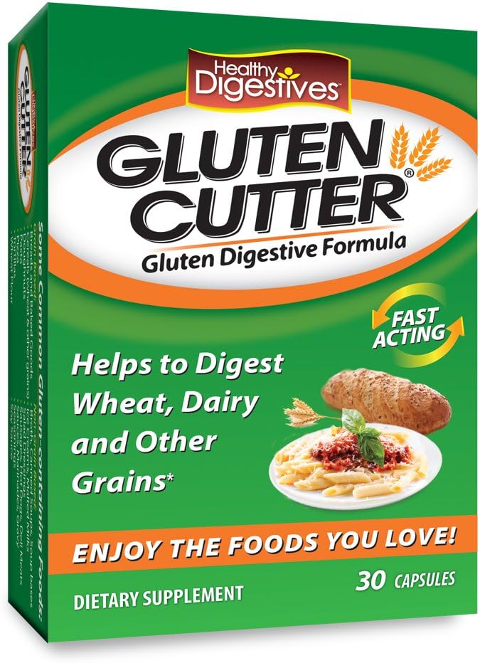 Digestivi sani Gluten Cutter Enzyme Formula - aiuta a migliorare i vostri corpi digestione e assistere a rompere il grano, latticini e altri cereali - Capsule - 30 Serve