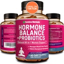 Hormon Balance + Probiotika für Frauen- Natürliche Menopause Relief, Gewichtsmanagement, Bloating, Hot Flashes, PMS | Organic Maca, Chasteberry, Dong Quai & Black Cohosh | Non GMO |120 V Kapseln