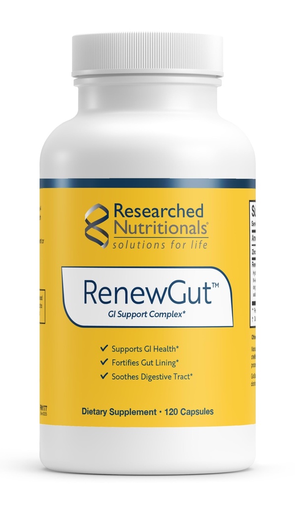 RenewGut nutrizionali ricercati - Complesso GI per sostenere il rivestimento del fegato, livelli sani di istamina e salute digestiva - Peptidi del collagene, zinco Carnosine, DGL & N Glucosamina dell'acetil (120 capsule)