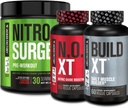 Jacked Factory Nitrosurge Pre Workout, N.O. XT Nitric Oxid Supplement & Build-XT Daily Muscle Builder Bundle
