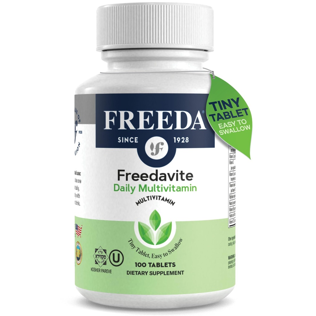 Comprimé mince de davite - Multivitamine modérée pour les hommes et les femmes - Vitamine A, C, D, E, B1, B2, B6, B12, Biotine, Calcium, zinc, fer, magnésium, manganèse, cuivre, sélénium, iode - 100 Compte