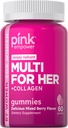 PINK Multivitamin Gummies per le donne | Non OGM & Gluten Free | Plus Collagen & Biotin | Aroma di bacche miste
