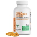 Bronson Super B Vitamin B Complex Sustained Slow Release (Vitamin B1, B2, B3, B6, B9 - Folsäure, B12) Enthält alle B Vitamine 250 Tabletten
