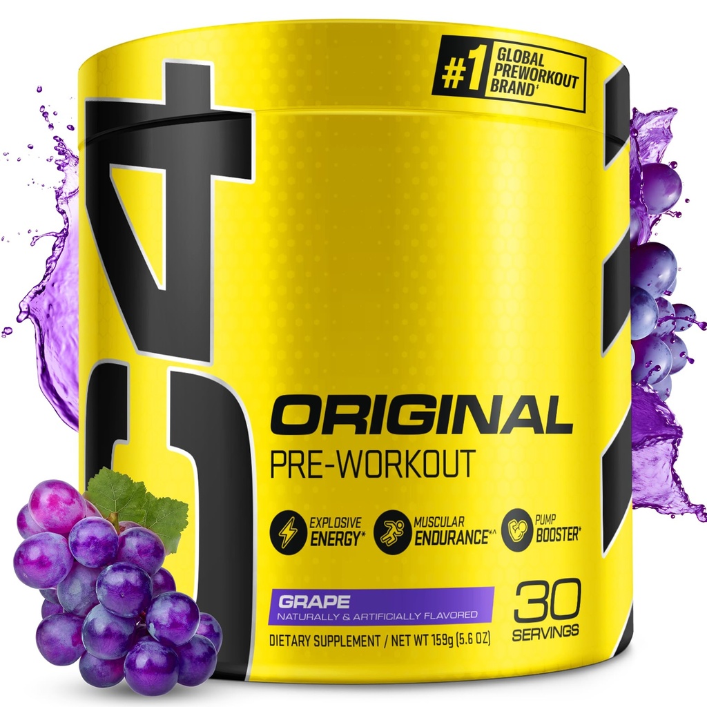 Cellucor C4 Original Pre Workout Powder Grape Sugar Free Preworkout Energy for Men & Women 150mg Caffeine + Beta Alanine + Creatine - 30 Servierungen (Packaging May Vary)