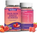 Peau et ongles de 2 paquets de cheveux avec des vitamines de collagène de biotine pour les femmes - Soutien cheveux, peau et ongles sains - 120 Compte