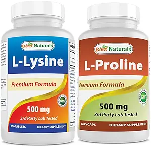 Best Naturals L-Lysine 500 mg & L-Prolin 500 mg