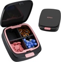 Tägliche Pille Box 4 Mal pro Tag, kleine Pille Fall, Reise Pille Organizer, 4 Komponenten kompakte tragbare Pille Container Halter für Vitamin, Medizin, Supplement, Fischöl, Pink