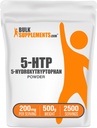 BulkSupplements.com 5-HTP Pulver - 5-Hydroxytryptophan, 5 HTP Supplement - 5-HTP 200mg, Mood Support Supplement - Glutenfrei, 200mg pro Servierung, 500g (1.1 lbs) (Pack von 1)