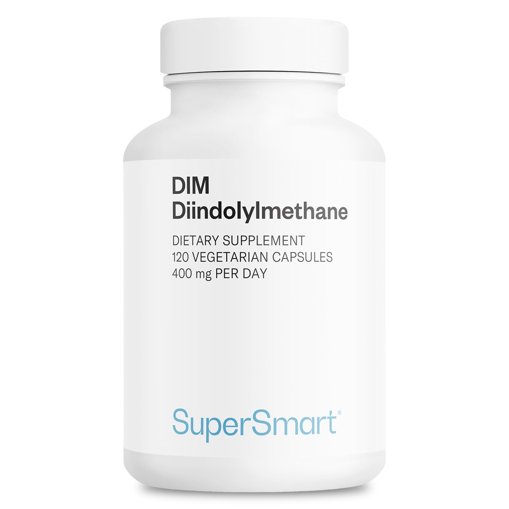 Supersmart - DIM Supplement 400mg per Day (Diindolylmethane) - Natural Balance for Men & Women | Non-GMO & Gluten Free - 120 Vegetarian Capsules