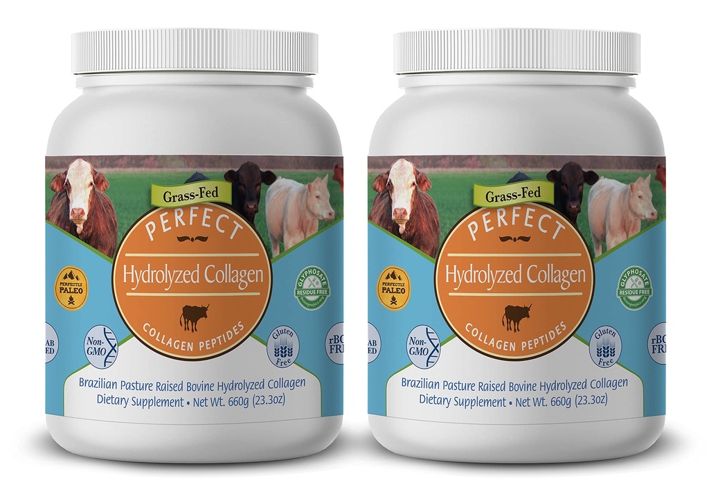 Perfekte Ergänzungen – Perfektes hydrolysiertes Kollagenpulver – 660g – All Natural Collagen - Brasilianische Weide – fördert gesunde Haut – 2 Pack