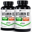 Gesundheit Vitamin B2 Riboflavin 400 mg | Packung von 2 | 180 Veg Kapseln Jede | Ergänzung | Glutenfrei | Non-GMO