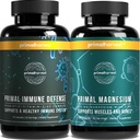 Supplément de magnésium et suppléments de défense immunitaire pour les femmes et les hommes par la récolte primaire - Capsules de soutien conjointes et Probiotique + Zinc + Pills complexes de vitamines