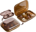 MURRI&MURRDI Reise-Pille Organizer, 6 Komponenten Kleine Pillen-Container, Tägliche Pillen-Box, Vitamine zu halten, Tragbare Pille Fall für Pocket Purse Medizin Organizer Detachable (G Kaffee)