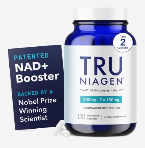 TRU NIAGEN - Nicotinamide Riboside breveté NAD+ Supplément. NR soutient le métabolisme et la réparation de l'énergie cellulaire, la vitalité, le vieillissement en santé du cœur, du cerveau et des muscles - 60 portions / 120 capsules