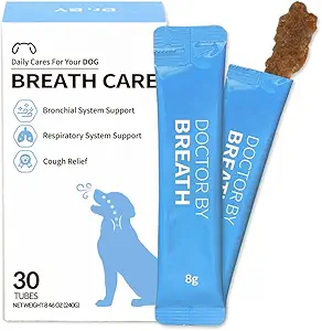 Doctor By Breath Suppléments Bronchiaux pour chiens - Soulagement de la toux des chiens - pour la toux des animaux secs, mouillés et barkly (8.5 Ounce (paquet de 1))