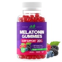 Melatonina 20mg Gummies (120 Count) - Supporto massimo per il sonno per gli adulti con 10mg di Melatonin Per Gummy - Gluten-Free, Non OGM, Vegetariano, Grande Assaggio di Bacca Mista - 60 Serve