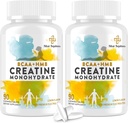 8-in-1 Monoidrato di creatina con BCAA & HMB, 5000 mg per gli uomini e le donne, Creatina chews per il muscolo, recupero, resistenza e resistenza, alto assorbimento, aroma di limone, senza zucchero, 180 compresse