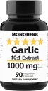 MONOHERB Knoblauch Extrakt 1000 mg - 90 Vegetarische Kapseln