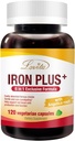 Lovita Iron 18 mg, 6 in 1 Eisen Supplement für Frauen, Vitamin C, Dong Quai & B12, Vegan Vitamin zur Unterstützung der roten Blutzellproduktion ohne Konsum, 120 Kapseln
