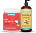 WONDER PAWS Herz + Vitalität Superhero Chews Plus Omega Max Fish Oil - für Hunde Herz Gesundheit, Haut und Gelenk Pflege & Immununterstützung - Herz + Vitalität 90 Chews - Omega Max 16 Unzen