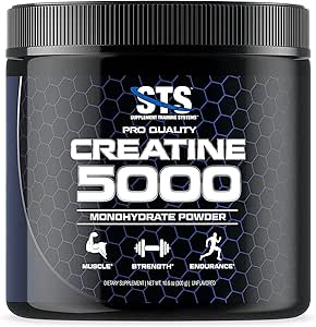 STS Creatine 300 Gramm - 100% reine Raw Creatine Monohydrat-Pulver, Pre-Workout, Post-Workout, Muskel und Stamina bauen - 60 Servierungen - mit Scoop