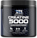STS Creatine 300 Grams - 100% Pure Raw Creatine Monohydrate Powder, Pre-Workout, Post-Workout, Build Muscle and Stamina - 60 Servings - with Scoop