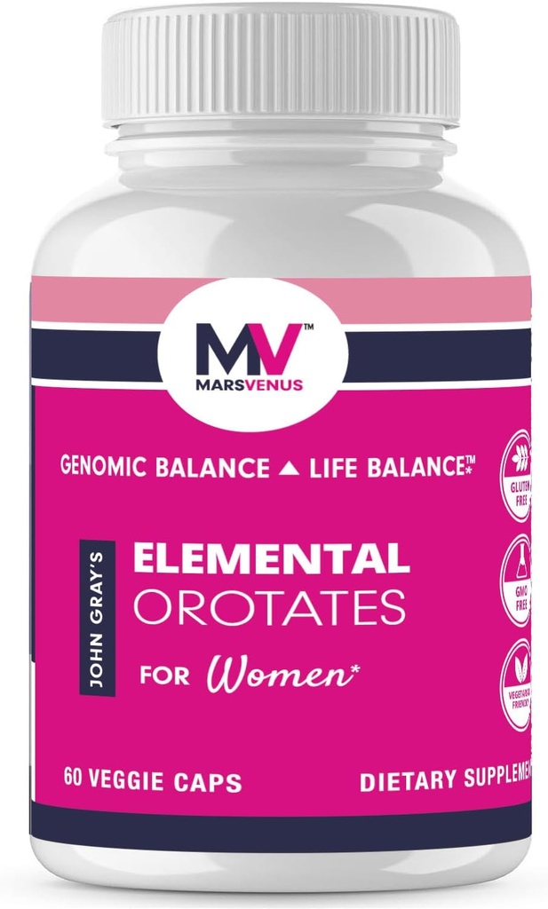 MARS VENUS Ergänzung mit Lithium Orotate Ashwagandha Saffron Berberine Rhodiola Bacopa Fulvic Minerals - Elemental Orotates Kapseln für Damen - 60 Zähler