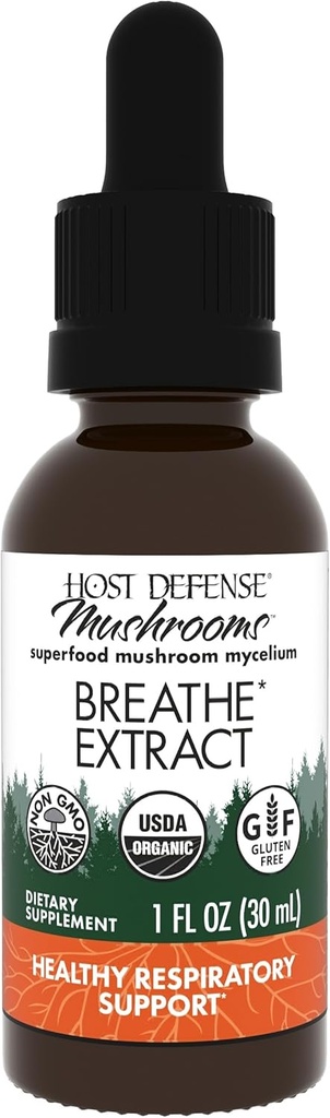 Estratto di respirazione* della difesa dell'ospite - Immune & Respiratory Support Mushroom Supplemento liquido - Integratore di salute polmonare di erbe con Chaga, Reishi & Cordyceps - 1 fl oz (30 Serve)*